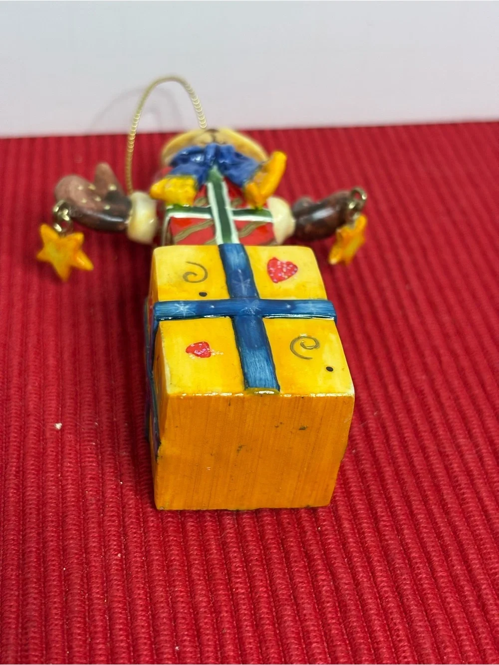 Christmas Teddy Ornament in Red, Yellow and Blue - Kids Toys